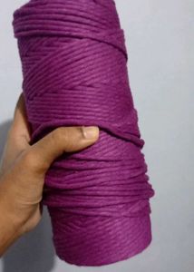 Vibrant Purple Cotton macrame Cord 3 mm singleply