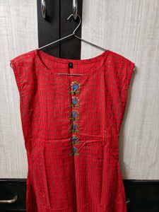 Vibrant Red suit with long skirts