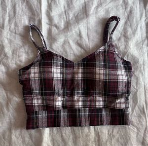 Tartan Plaid Cropped Camisole Top
