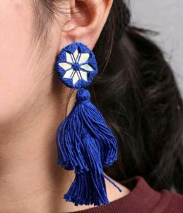 Blue mirror earrings
