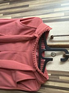 Stylish Coral Belted Pants