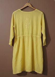 Yellow Handwork Angarkha Kurti