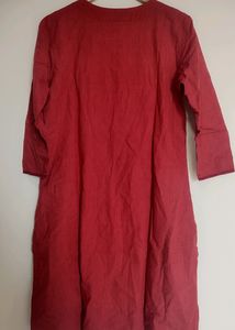 Red Kurta With Knot