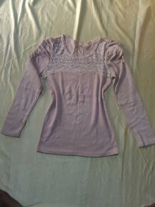 Chic Lace Detail Long Sleeve Top