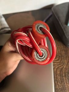 Vibrant Red &amp; White Striped Skipping rope