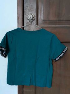 Teal Twist Front Crop Top