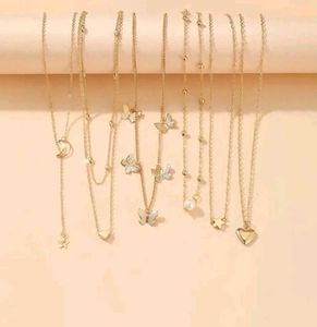 Set of 6 Delicate Butterfly Necklaces