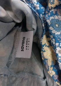 Blue Floral Ruffle Peplum Top