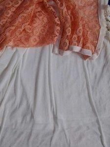 Elegant Pink &amp; White Kurti