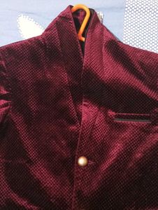 Maroon Velvet Blazer