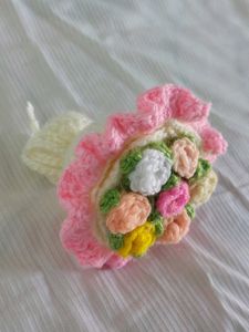 🌸 Handmade Crochet Flower Bouquet Ring Box