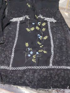Elegant Black Embroidered Kurta Set