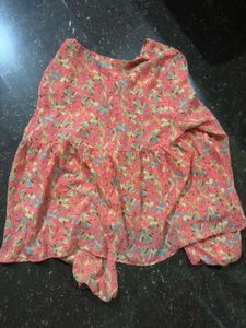 Floral Print Tie-Neck Blouse