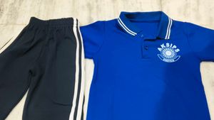 Kids Blue Polo Shirt &amp; Track Pants Set