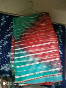 Saree with Golden Stripes