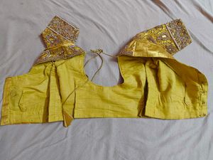 Exquisite Embellished Gold Blouse