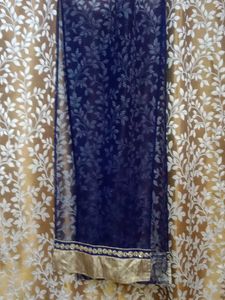 Royal Blue Lehanga with Velvet blouse