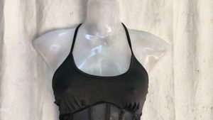 Chic Black Mesh Corset Top