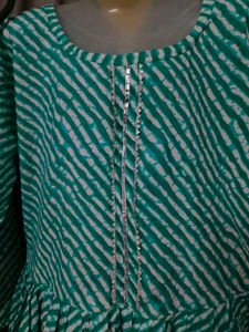 Stylish Teal &amp; White Kurta Set with pant