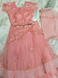 Pink Embellished Lehenga Choli Set
