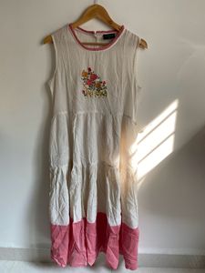 Terquoise Front Embroidered Kurtha