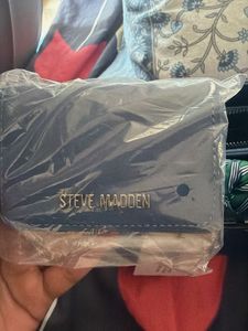 Steve Madden Blue Satchel Bag with Scarf Detail