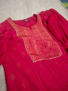Vibrant Pink Embroidered Kurta