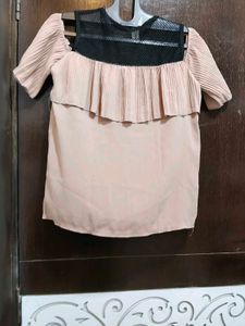 Chic Pearl Embellished Cold Shoulder Top