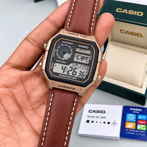 Casio Digital Watch -Leather Band