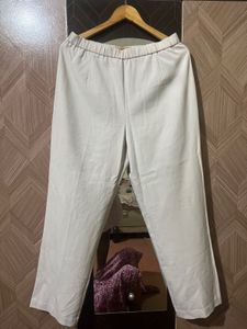 Cream Wide Leg Pants