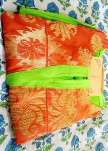 Lining Green &amp; Orange Kurta