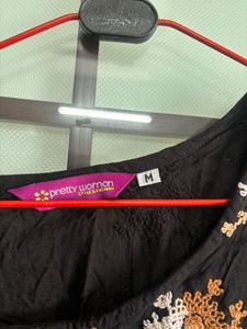 Black Embroidered Kurta