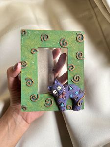 Whimsical Cat Picture Frame