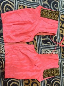 Embellished Pink &amp; Grey Saree