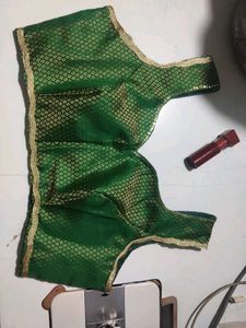 Elegant Green Brocade Blouse