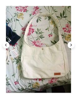Off-White Canvas Hobo Sling Bag