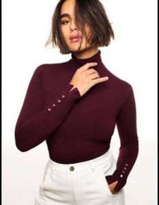 Zara Burgundy Turtleneck Top