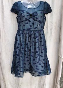 I. Chic Blue Floral Print Dress