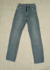 High-Waisted Skinny Fit grey Jeans