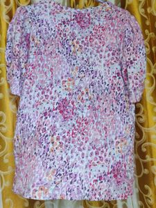 Pink Floral Print Top