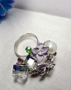 Sparking Two flower ring