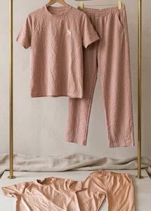 "Women's Premium Textured  Co-ord Set (T-Sh