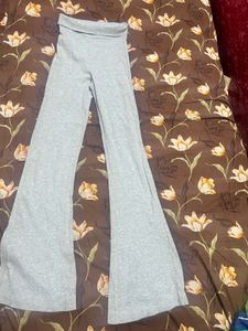 Grey Flared Leggings Pants