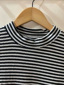 Black &amp; White Striped Knit Dress