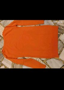 32.Orange Long Sleeve Sweater