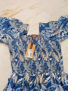 12-14 year Bohemian Blue Floral Maxi Dress