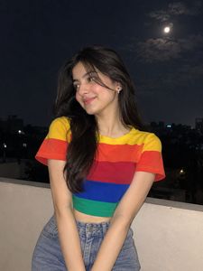 Rainbow Striped Crop Top