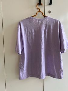 Lilac Graphic Print Oversized T-Shirt