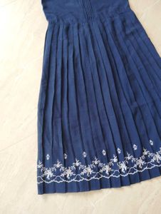 Navy Dress with Embroidery details.
