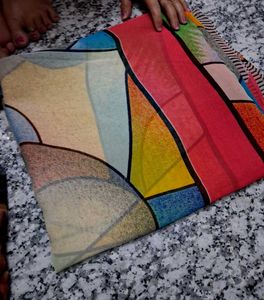 Vibrant Abstract Print Saree